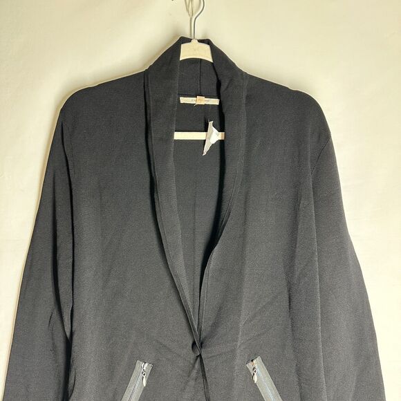 NWT 41 Hawthorn Womens Zipped Pocket Cardigan Sweater Black Rayon Blend Size L - Picture 4 of 12